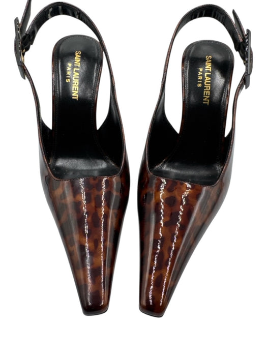 Saint Laurent Shoe Size 37 Mixed Browns Patent Leather Pointed Toe Pumps Mixed Browns / 37