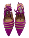 Aquazzura Shoe Size 36.5 Fuchsia Suede Mesh Detail Pointed Toe Strappy Pumps Fuchsia / 36.5