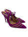 Aquazzura Shoe Size 36.5 Fuchsia Suede Mesh Detail Pointed Toe Strappy Pumps Fuchsia / 36.5