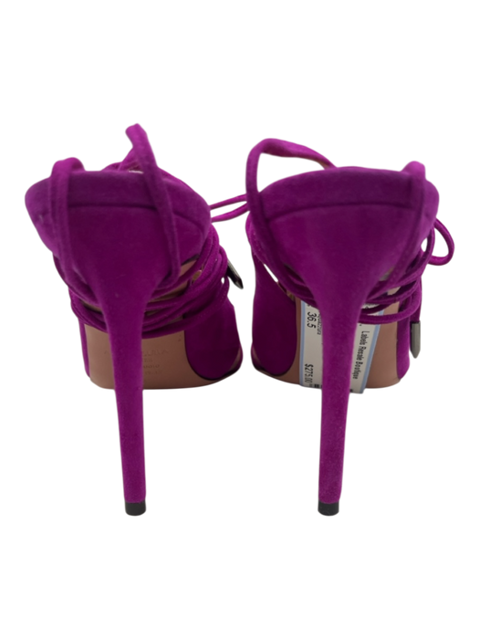 Aquazzura Shoe Size 36.5 Fuchsia Suede Mesh Detail Pointed Toe Strappy Pumps Fuchsia / 36.5