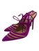 Aquazzura Shoe Size 36.5 Fuchsia Suede Mesh Detail Pointed Toe Strappy Pumps Fuchsia / 36.5