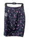 Tibi Size 8 navy blue & multi Silk & Cotton Floral Embroidery Back Zip Skirt navy blue & multi / 8