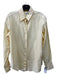 Borrelli Size 14 Yellow & White Cotton Striped Button Up Top Yellow & White / 14