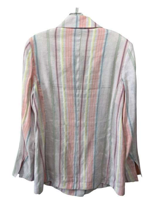 Beatrice B. Size M Multicolor Missing Fabric Striped Double Breasted Jacket Multicolor / M