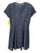 Shoshanna Size 2 Navy Blue Cotton Eyelet Chambray Button Front Cap Sleeve Dress Navy Blue / 2