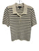 Rag & Bone Size M Cream & Navy Blue Cotton & Nylon Short Sleeve Stripe Knit Top Cream & Navy Blue / M