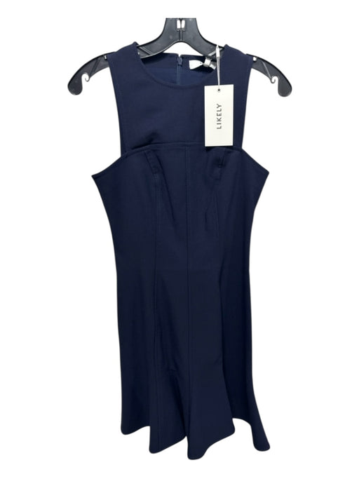 Likely Size 2 Navy Blue Polyester Blend Sleeveless Paneled Flare Dress Navy Blue / 2