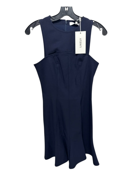 Likely Size 2 Navy Blue Polyester Blend Sleeveless Paneled Flare Dress Navy Blue / 2