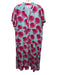 Victoria Dunn Size Est L Blue, Pink & Orange Cotton Floral Short Sleeve Dress Blue, Pink & Orange / Est L