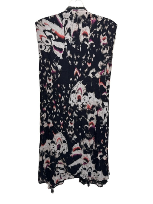ALLSAINTS Size L Black, White & Multi Viscose Abstract Splatter Sleeveless Dress Black, White & Multi / L