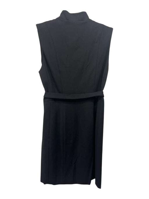 Pomander Place Size M Black Rayon Blend Sleeveless Button Front Belted Dress Black / M