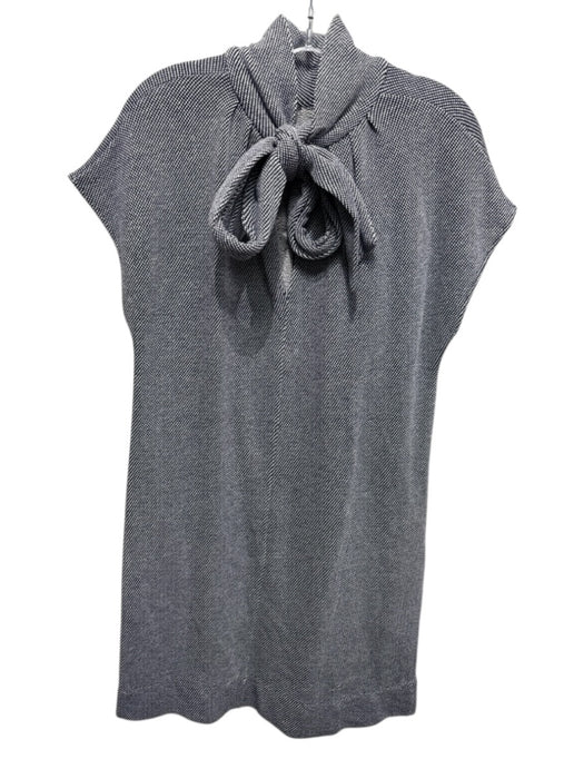 Ann Mashburn Size M Navy Blue & White Cotton Textured Knit Short Sleeve Dress Navy Blue & White / M