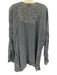 Johnny Was Size L Blue Rayon Botanical Embroidery Long Sleeve V Neck Top Blue / L