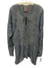 Johnny Was Size L Blue Rayon Botanical Embroidery Long Sleeve V Neck Top Blue / L