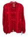 Johnny Was Size XL Red Rayon Botanical Embroidery Long Balloon Sleeve Top Red / XL