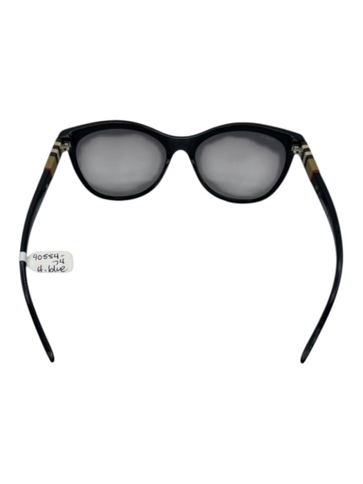 Burberry Black & Brown Acetate Nova Check Polarized Round Oval Sunglasses Black & Brown