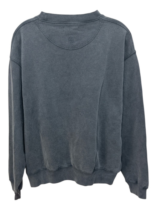 Annie Bing Size Large Gray & White Cotton Washed Out Words Logo Sweater Gray & White / Large