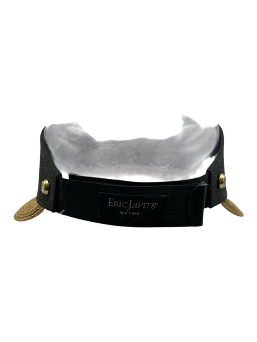 Eric Javits Brown & Black Straw Velcro Strap Adjustable Visor Hat Brown & Black / One Size