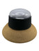Eric Javits Brown & Black Straw Velcro Strap Adjustable Visor Hat Brown & Black / One Size