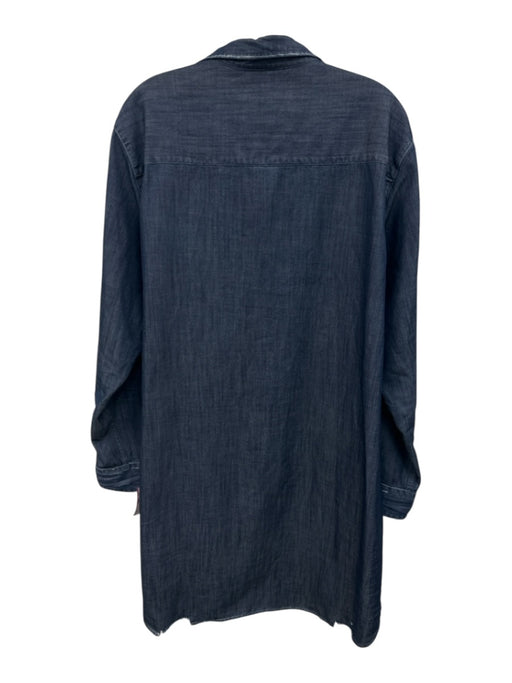 Frank & Eileen Size Kaliko Navy Cotton Collar Long Sleeve Button Up Collar Dress Navy / Kaliko