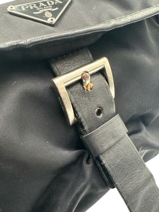 Prada Black Nylon Blend Flap Closure Crossbody Bag Black / S