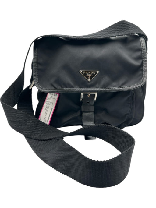 Prada Black Nylon Blend Flap Closure Crossbody Bag Black / S