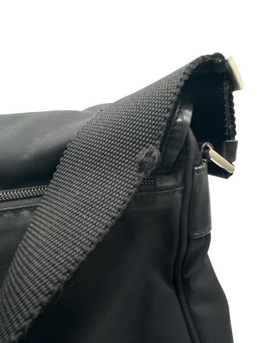 Prada Black Nylon Blend Flap Closure Crossbody Bag Black / S