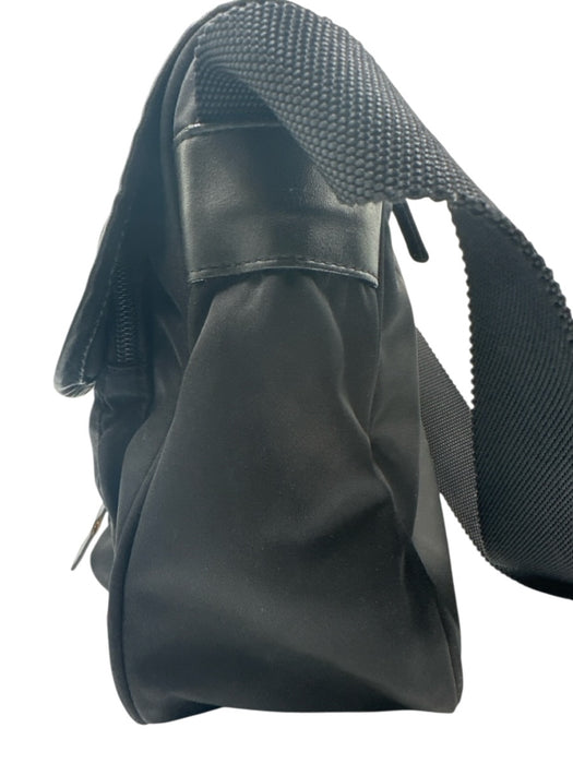 Prada Black Nylon Blend Flap Closure Crossbody Bag Black / S