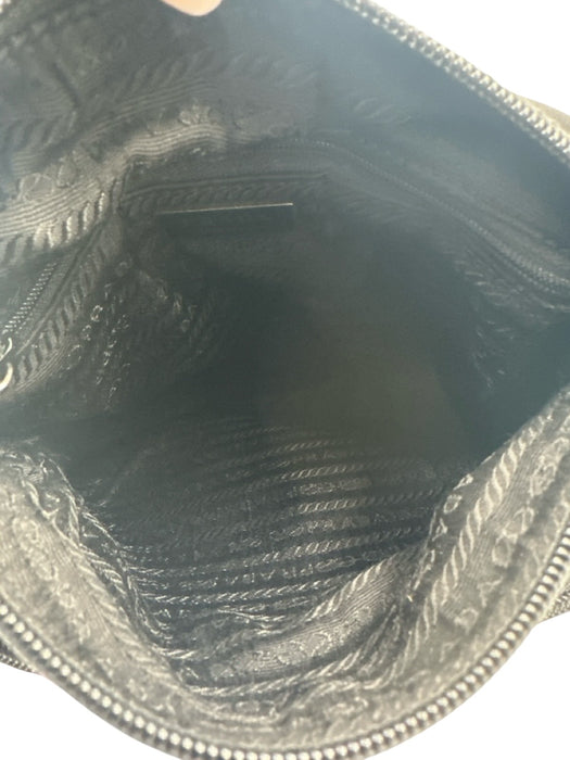 Prada Black Nylon Blend Flap Closure Crossbody Bag Black / S