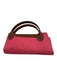 Longchamp Red & Brown Leather & Nylon Foldable Hand Bag Red & Brown / L