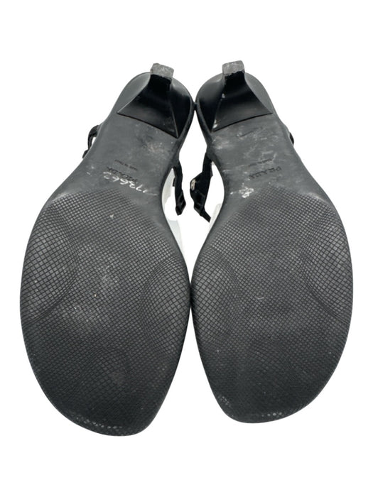 Prada Shoe Size est 9 Black Leather Thong Strap Kitten Heel Sandals Black / est 9