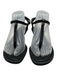 Prada Shoe Size est 9 Black Leather Thong Strap Kitten Heel Sandals Black / est 9