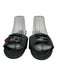 Fendi Shoe Size 40 Black Leather Slide Metal Logo Open Toe Sandals Black / 40