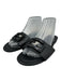 Fendi Shoe Size 40 Black Leather Slide Metal Logo Open Toe Sandals Black / 40