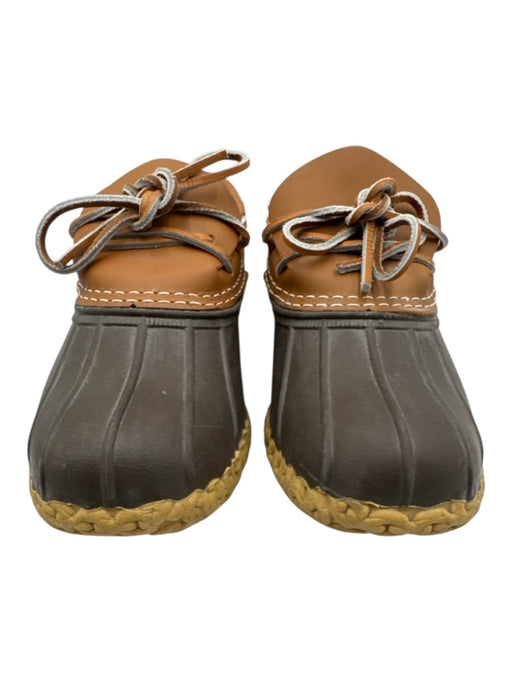 LL Bean Shoe Size 7 Brown Rubber & Leather Rain Boots Duck Low Top Shoes Brown / 7