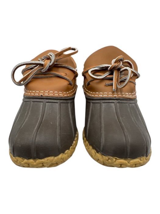 LL Bean Shoe Size 7 Brown Rubber & Leather Rain Boots Duck Low Top Shoes Brown / 7