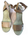 Tory Burch Shoe Size 9 Tan Leather Wedge Open Toe & Heel Velcro Ankle Shoes Tan / 9