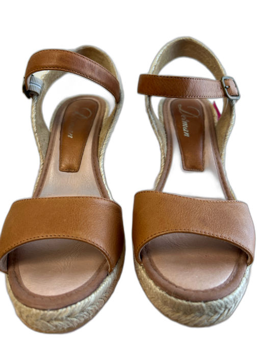 Delman Shoe Size 9 Brown Leather Espadrille Open Toe & Heel Buckle Strap Shoes Brown / 9