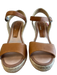 Delman Shoe Size 9 Brown Leather Espadrille Open Toe & Heel Buckle Strap Shoes Brown / 9