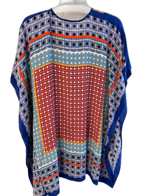 Trina Turk Size M/L Orange, Black & Multi Silk Drop Shoulder Tunic Tunic Orange, Black & Multi / M/L