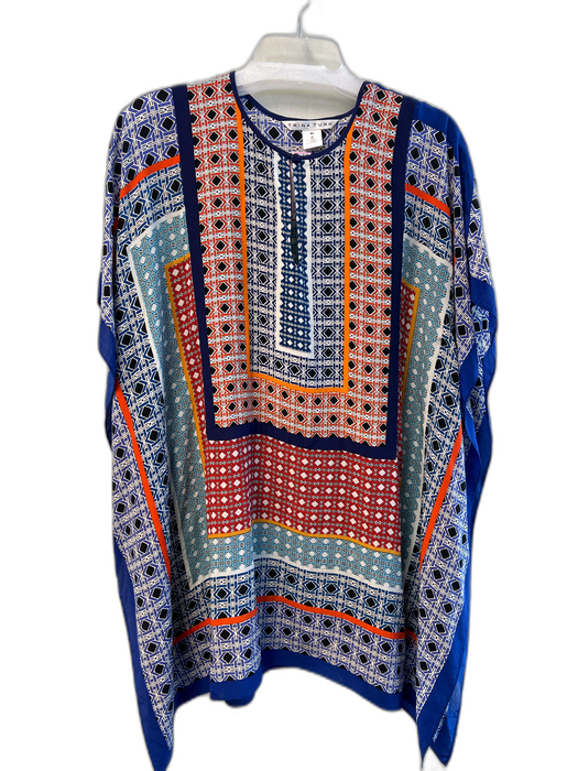 Trina Turk Size M/L Orange, Black & Multi Silk Drop Shoulder Tunic Tunic Orange, Black & Multi / M/L