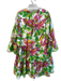 Trina Turk Size XXL Green, Pink & Multi Silk All Over Print lined Tiered Dress Green, Pink & Multi / XXL