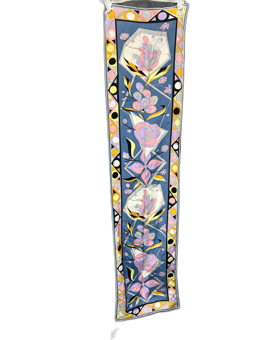 Emilio Pucci Blue, Pink & Multi Silk Abstract Print scarf Blue, Pink & Multi / Medium