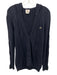 Lacoste Size 42 Navy Blue Cotton Cable Knit V Neck Hooded Button Front Sweater Navy Blue / 42