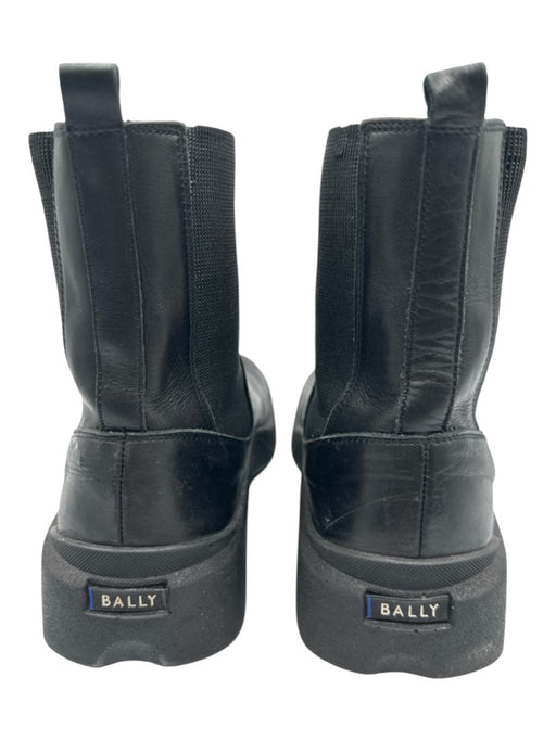 Bally Shoe Size 9 Black Leather Upper Elastic Sides Ankle Chelsea Boots Black / 9