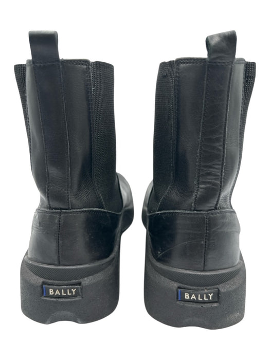 Bally Shoe Size 9 Black Leather Upper Elastic Sides Ankle Chelsea Boots Black / 9
