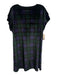 Vineyard vines Size L Blue, Green & Black Polyester Velvet Short Sleeve Dress Blue, Green & Black / L