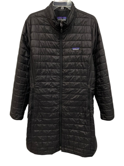 Patagonia Size XXL Black Polyester Long Sleeve Quilted Zip Front Coat Black / XXL