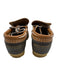 L.L.Bean Shoe Size 7 Brown, Beige & Tan Leather & Rubber Lace Up Duck Moccasins Brown, Beige & Tan / 7