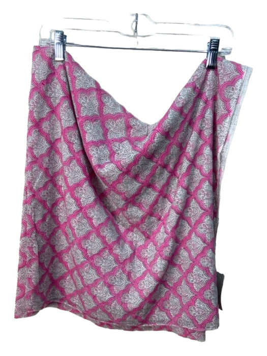 Roberta Roller Rabbit Pink, White, Gray Cotton Floral Paisley scarf Pink, White, Gray / Large